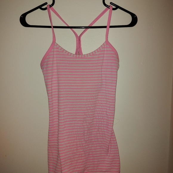 Lululemon Pink Stripe Power Y Tank - Picture 7 of 7